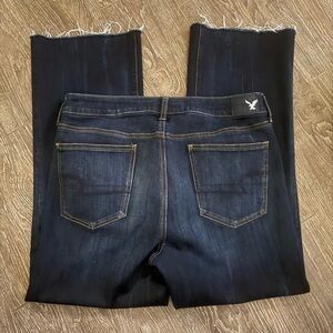 Dark Blue Women's Jeans - Hi Rise Kick Crop